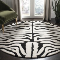 Safavieh SOH435A-6R 6 x 6 ft. Round Contemporary Soho Black & White Hand Tufted Rug