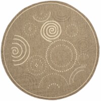 SAFAVIEH Outdoor CY1906-3009 Courtyard Brown / Natural Rug 6' 7 round