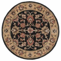 Safavieh HG343E-4R 3 ft. - 6 in. x 3 ft. - 6 in. Round- Traditional Heritage Charcoal And Gol