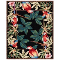 Safavieh HK296A-4R 4 ft. x 4 ft. Round- Country & Floral Chelsea Black Hand Hooked Rug
