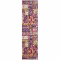 Safavieh MNC212D-28 Monaco Power Loomed Rectangle Rug- Pink - Multi- 2 ft. 2 in. x 8 ft.