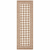Safavieh HK711B-26 2 ft. 6 in. x 6 ft. Runner Transitional Chelsea Brown & Ivory Hand Hooked