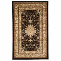 Safavieh LNH213A-3 Lyndhurst 3.25 ft. x 5.25 ft. Machine Made Small Rectangle Rug - Black-Cre