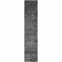 Safavieh MLS431C-211 2 ft. 3 in. x 11 ft. Runner Shag & Flokati Malibu Shag Charcoal Hand Kno