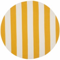 Safavieh MTK712A-8R Montauk Hand Woven Round Rug- Yellow - White- 8 x 8 ft.