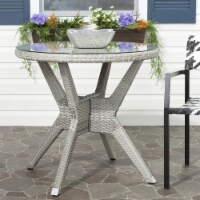 SAFAVIEH Outdoor Collection Langer Round Dining Table Grey