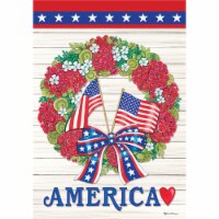 Home & Garden Flag Wreath Garden Flag Polyester Patriotic Geranium 4539Fm