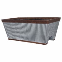 Southern Patio Westlake Resin Rustic Galvanized Pleated Deck Rail Planter