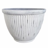 Southern Patio 7009342 15 in. dia. Resin Westland Patio Planter - Afterglow White