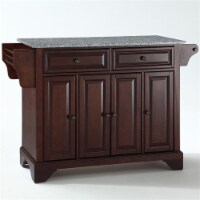 Wood Solid Granite Top Kitchen Island in Mahogany Brown - Bowery Hill