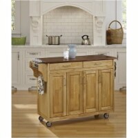 Hawthorne Collections Kitchen Cart with Oak Top in Natural