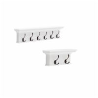 2 Piece Set with 6-Hook Coat Rack and 2-Hook Coat Rack