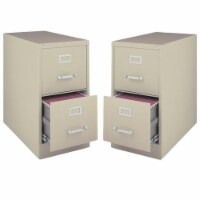 Steel Value Pack (Set of 2) 2 Drawer Vertical Letter File Cabinet in Putty-Hirsh Industries