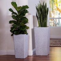 Alpine PL2915GR 29 x 24 in. Xbrand Modern Nested Grey Square Flower Pot Planter, Set of 2