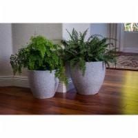 Alpine PL1515GR 14 x 12 in. Xbrand Modern Nested Grey Round Flower Pot Planter, Set of 2