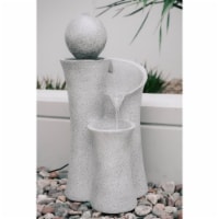 XBrand CR3617FTNA 36 in. Tall Cascading Sphere Floor Zen Water Fountain - Natural Grey - Indo