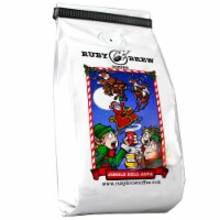 Jingle Bell Java Coffee 8 Oz Whole Bean Medium Roast Ruby Brew Caramel Rum Pecan