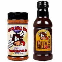 Lotta Bull 2 Pack Diamond Dust Rib Rub 14 Oz & Original BBQ Sauce 18 Oz Bottle