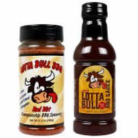Lotta Bull 2 Pack Red Dirt Championship BBQ Rub 12 Oz & Original BBQ Sauce 18 Oz