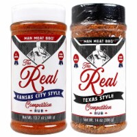 Man Meat BBQ 2 Pack KC Style Competition Rub 13.7 Oz & Texas Style Rub 14 Oz
