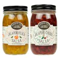 Brownwood Farms Jalapeno Peach & Jalapeno Cherry Salsa Spicy Salsa 2 Pack 18 oz