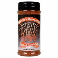 Heavy Smoke Black Label Rub 11 oz Bottle BBQ Seasoning for Brisket Steak Burgers