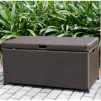 Wicker Lane ORI003-A Outdoor Espresso Wicker Patio Furniture Storage Deck Box