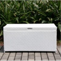 Wicker Lane ORI003-B Outdoor White Wicker Patio Furniture Storage Deck Box
