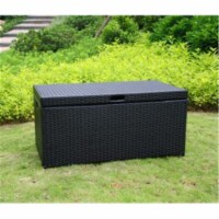 Wicker Lane ORI003-D Outdoor Black Wicker Patio Furniture Storage Deck Box
