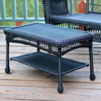Wicker Patio Furniture Coffee Table in Black - Jeco Inc.