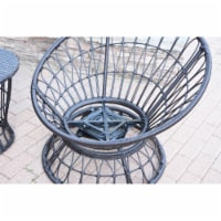 Jeco OF-SC001 Papasan Espresso Resin Wicker Swivel Chair