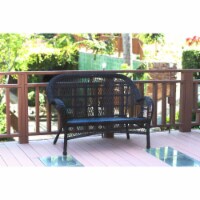 Jeco W00211-L Santa Maria Wicker Patio Love Seat, Black