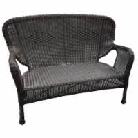 Jeco W00215-L Windsor Wicker Patio Love Seat, Espresso