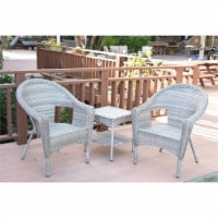Jeco Clark 3 Piece Wicker Patio Conversation Set in Gray