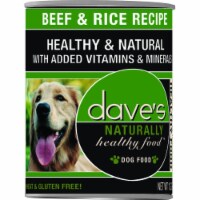 Daves Pet Food 33011148 Dog Naturally Healthy Beef Rice, 13 oz - Pack of 12