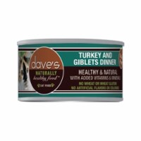 Daves Pet Food 33011236 Naturally Healthy Grain Free Turkey & Giblets Dinner Formula Can Cat