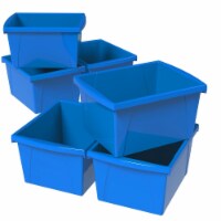 Storex 61451U06C 4 gal Classroom Storage Bin, Blue - Pack of 6