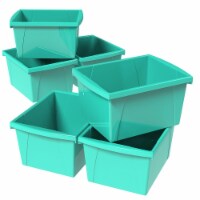 Storex 61477U06C 4 gal Classroom Storage Bin, Teal - Pack of 6