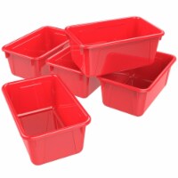 Storex 62415U05C Classroom Small Cubby Bin, Red - Pack of 5