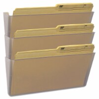 Storex Wall File Legal 16 x 14 Three Pocket Clear 70229U06C