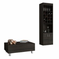 Fillmore 2 Piece Living Room Set, Kava Bar Cabinet + Gambia Lift Top Coffee Table, Espresso