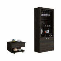 2 Piece Living Room Set, Montenegro Bar Cabinet + Luanda Lift Top Coffee Table, Espresso