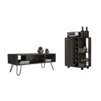Vassel 2 Piece Living Room Set, Bar Cart + Vassel Coffee Table, Espresso