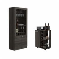 Montenegro 2 Piece Living Room Set, Bar Cart + Montenegro Bar Cabinet, Espresso