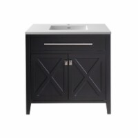 Wimbledon - 36 - Espresso Cabinet + Matte White VIVA Stone Solid Surface Countertop