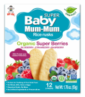 Baby Mum-Mum Organic Super Berries Rice Rusks - 6 Boxes