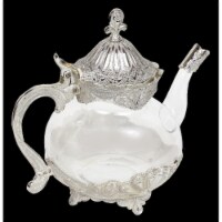 Nua 65207 8 in. Silver & Glass Tea Pot