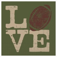 Boston International Football Love Cocktail Napkins - Green