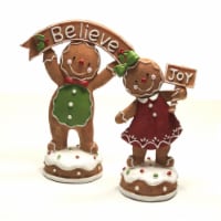 Christmas Gingerbread Couple Polyresin Icing Cookie Believe Joy 9739581