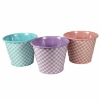 Home & Garden Gingham Pot Covers Tin Plants Easter Spring 9740552